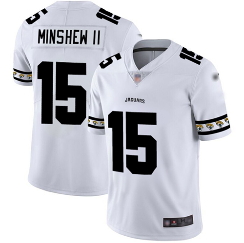 Men Nike Jacksonville Jaguars 15 Gardner Minshew II White Stitched NFL Limited Team Logo Fashion Jersey